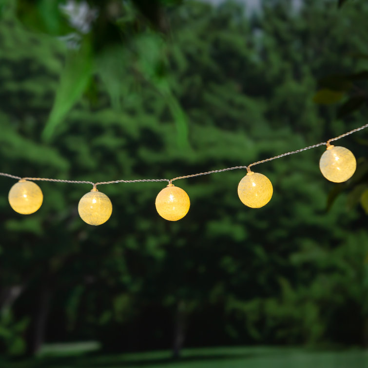 Wrought Studio Battery Operated Cotton Ball String Lights Wayfair Canada